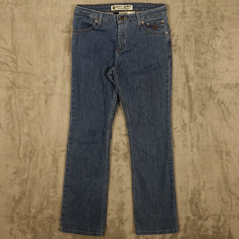 Harley Davidson jeans mid rise bootcut‎ women's 8 blue denim